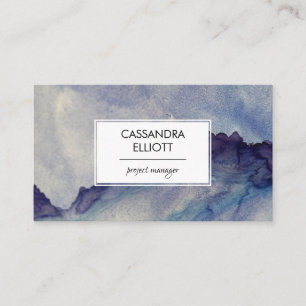 Abstrakt Dusty Blue Lila Alkohol Bläck Liquid Art Visitkort