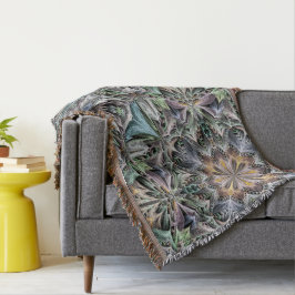 Abstrakt Dusty Succulent Garden Rosette Mönster Filt
