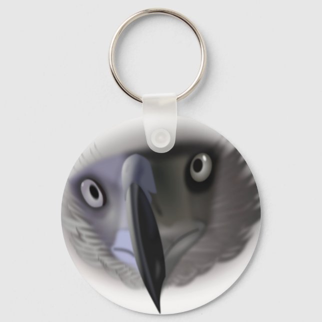Abstrakt Eagle Ansikte Nyckelring (Framsida)