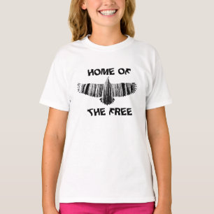 Abstrakt Eagle Träd Silhouettes Home of the Free T Shirt