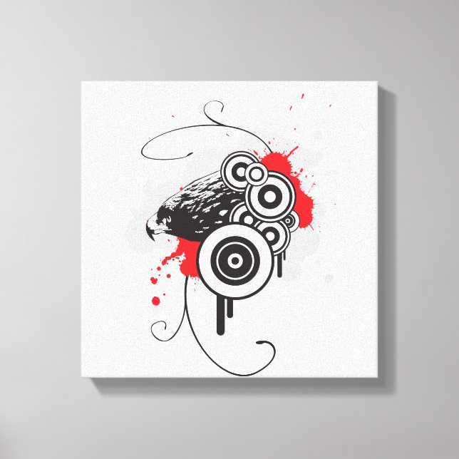 Abstrakt Eagle Wrapped Canvas (Framsida)