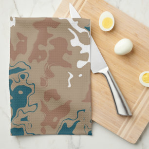 Abstrakt Earth Camouflage Brown Kökshandduk