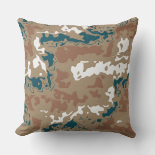 Abstrakt Earth Camouflage Brown Kudde