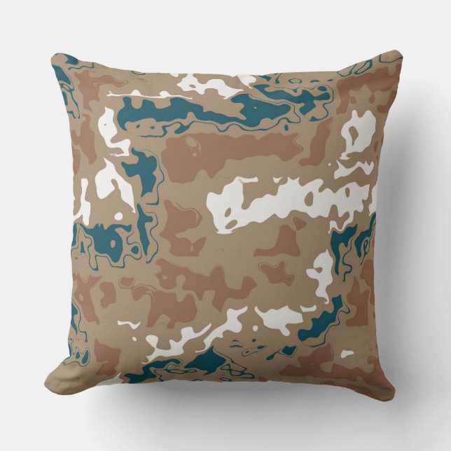 Abstrakt Earth Camouflage Brown Kudde (Framsida)