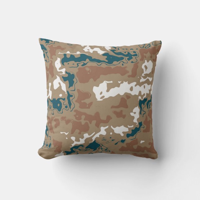 Abstrakt Earth Camouflage Brown Kudde (Framsida)