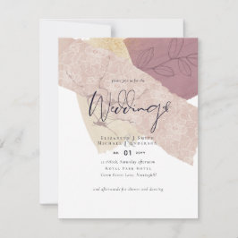 Abstrakt Earth Guld bröllopsinbjudan Bjud in låga  Inbjudningar