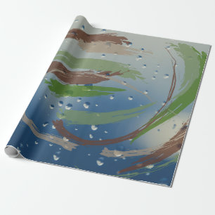 Abstrakt Earth-Tone Brushstroke Wrapping Papper Presentpapper