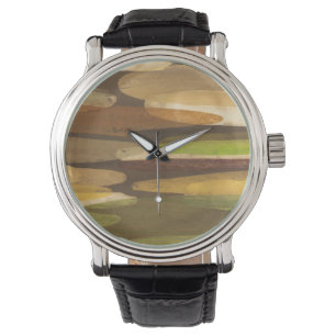 Abstrakt Earth Tone Landskap Armbandsur