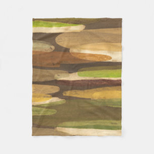 Abstrakt Earth Tone Landskap Fleecefilt