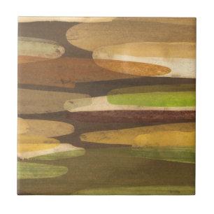 Abstrakt Earth Tone Landskap Kakelplatta