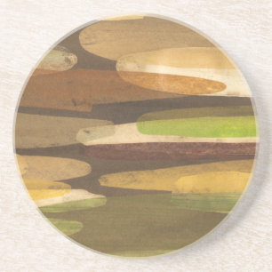Abstrakt Earth Tone Landskap Underlägg Sandsten