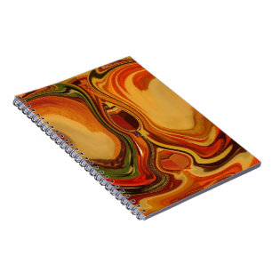 Abstrakt Earth Tone Swirl Art-utskrift Anteckningsbok