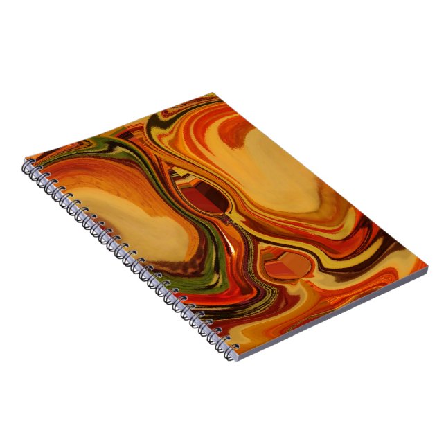 Abstrakt Earth Tone Swirl Art-utskrift Anteckningsbok (Högra Sidan)