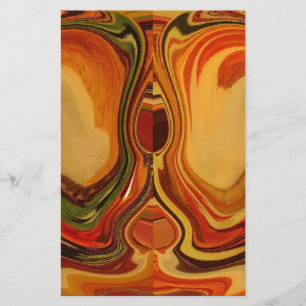 Abstrakt Earth Tone Swirl Art-utskrift Brevpapper