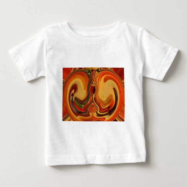 Abstrakt Earth Tone Swirl Art-utskrift Tee (Framsida)