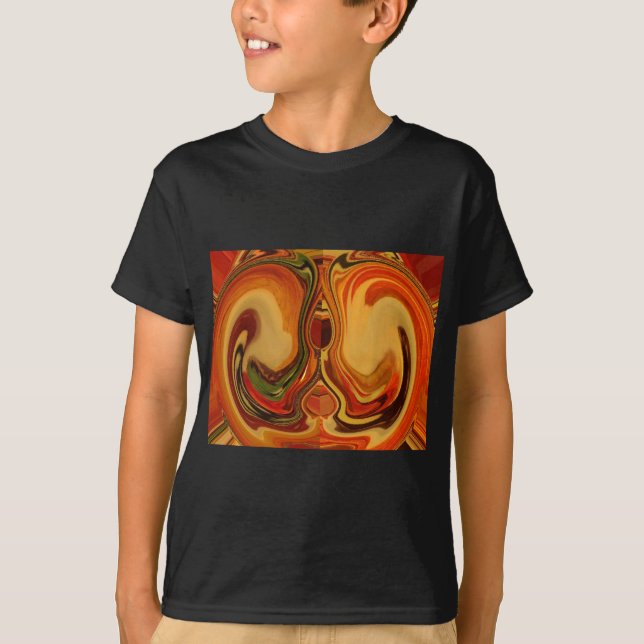 Abstrakt Earth Tone Swirl Art-utskrift Tee (Framsida)