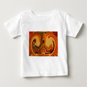 Abstrakt Earth Tone Swirl Art-utskrift Tee Shirt