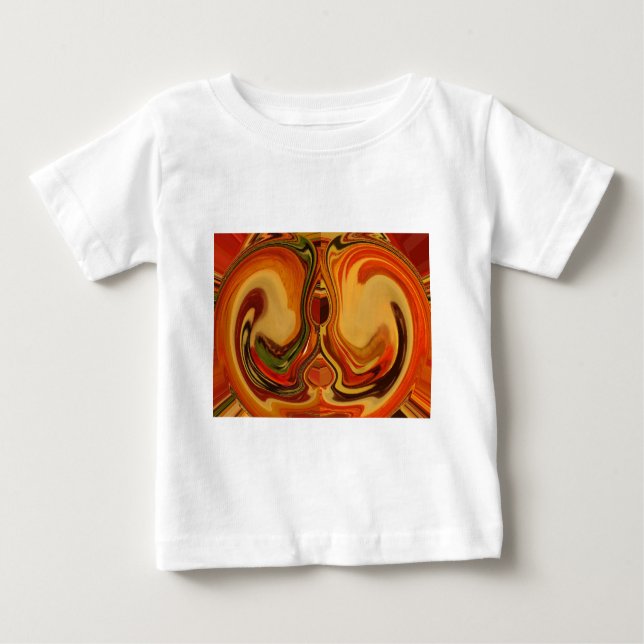 Abstrakt Earth Tone Swirl Art-utskrift Tee Shirt (Framsida)