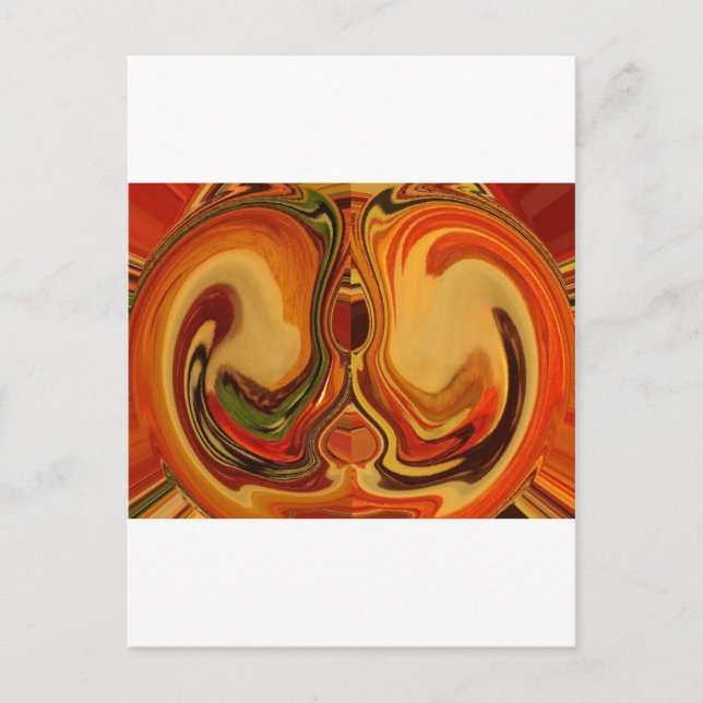 Abstrakt Earth Tone Swirl Art-utskrift Vykort (Framsida)