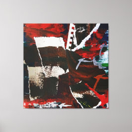 Abstrakt Earth Tones Collage with Red Accents Art Canvastryck