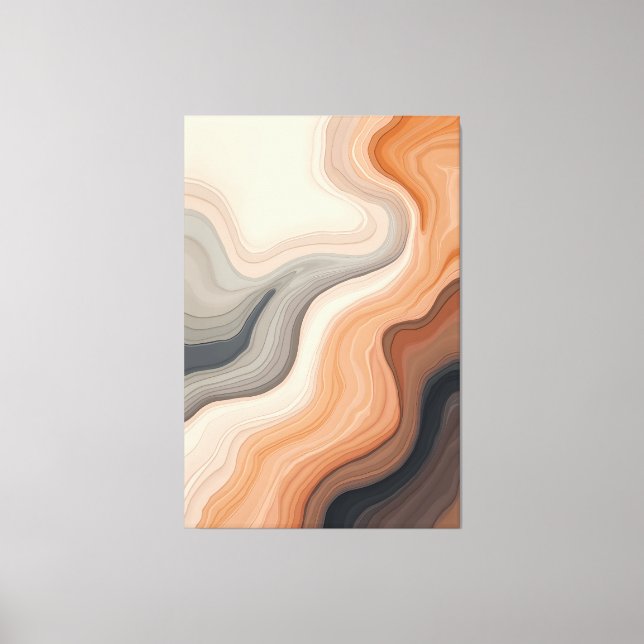 Abstrakt Earth Tones Flow Canvastryck (Framsida)