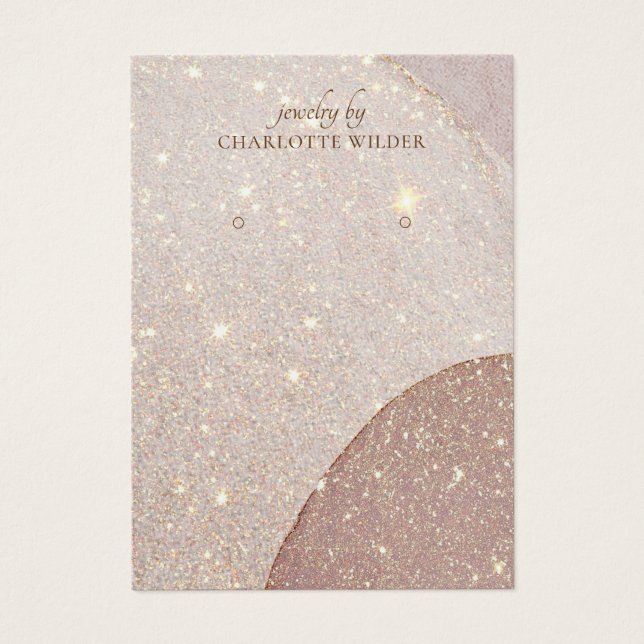 Abstrakt Earth Tones Glitter Earring Visning Card Visitkort (Framsidan)
