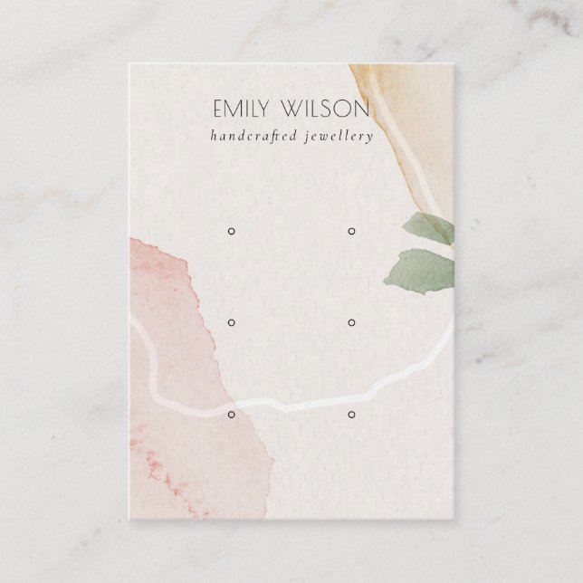 Abstrakt  Earthy Grönt 3 Stud Earring Visning Visitkort (Framsida)