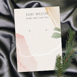 Abstrakt Earthy Grönt Stud Earring Visning Visitkort