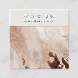 Abstrakt Earthy Guld Struktur Necklace Band Visnin Fyrkantigt Visitkort