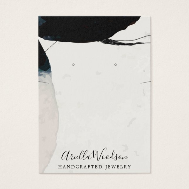 Abstrakt Earthy Shapes Earring Necklace Visning Visitkort (Framsidan)