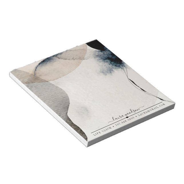 Abstrakt Earthy Watercolor Shapes Life Coach Anteckningsblock (Vinklad)