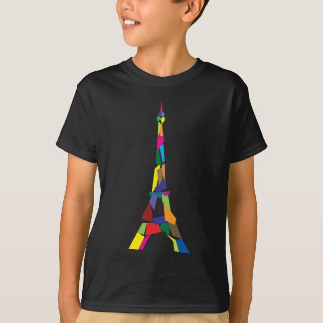Abstrakt Eiffel torn, frankrike, Paris T-shirt (Framsida)