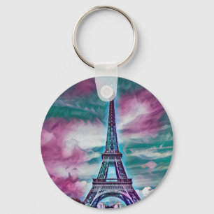 Abstrakt Eiffel Torn Keychain Nyckelring