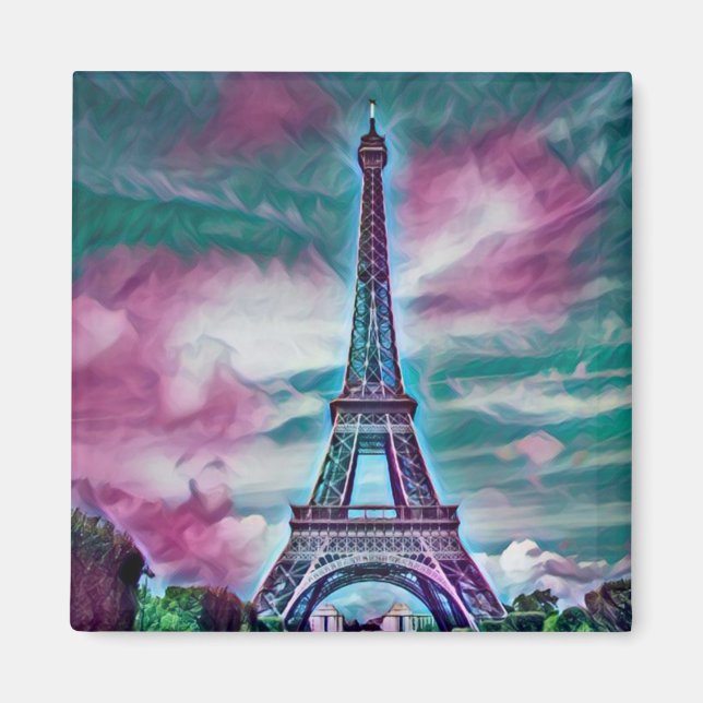 Abstrakt Eiffel Torn Magnet (Framsidan)