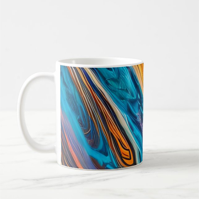 Abstrakt Eld och Hav Eld Kaffemugg (Vänster)