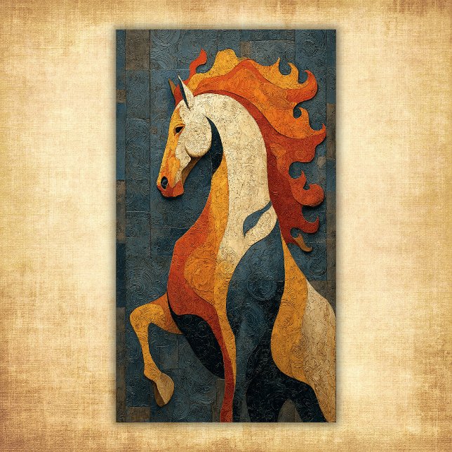 Abstrakt Eldhäst – Modern Hästkonst Design Poster (Abstract Fire Horse – Modern Equine Art Design Poster)