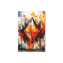 Abstrakt Eldig Diamant & Skuggig Geometrisk Canvas