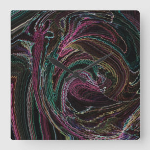Abstrakt Electric Ljus Tupp Wall Clock Fyrkantig Klocka