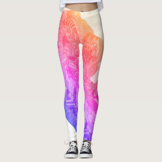 Abstrakt elefantdamasker leggings