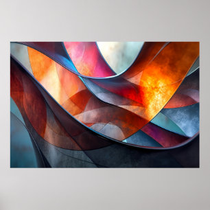 Abstrakt Elegance: A Symphony of Färg Poster