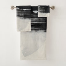 Abstrakt Elegance: Encaustic Fusion of Black and W