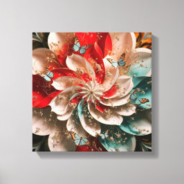 Abstrakt Elegance: Enigmatic Women in Poppy Hues Canvastryck