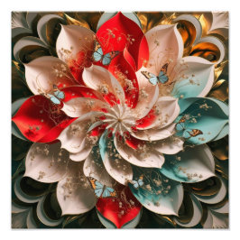 Abstrakt Elegance: Enigmatic Women in Poppy Hues Fototryck