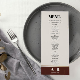Abstrakt Elegance Golden Ram Bröllop Menu