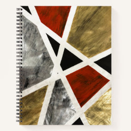 Abstrakt Elegance Notebook - Black, Red, Guld Art