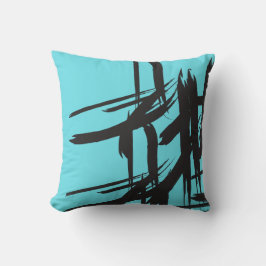 "Abstrakt Elegance" Teal Blue Accent Pillow Kudde