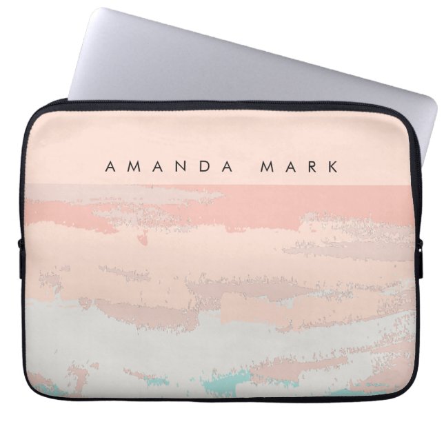 Abstrakt elegans beige söt stilfull  laptop fodral (Framsidan)