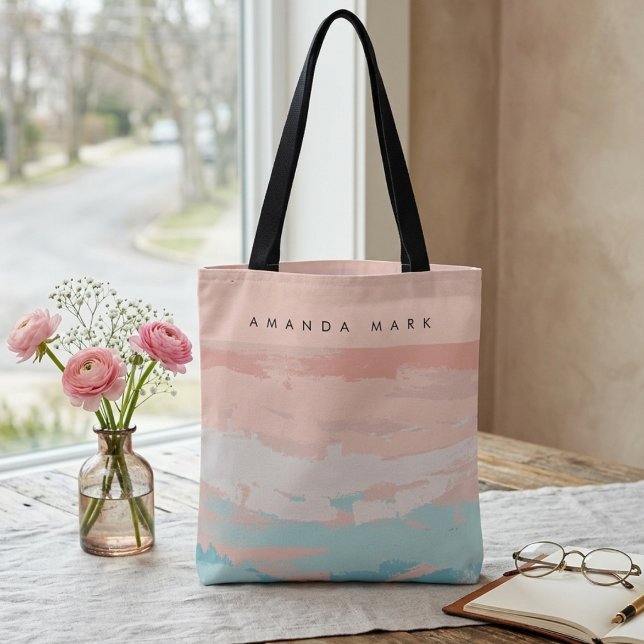 Abstrakt Elegans Beige Söt Stilig Handväskor Tygkasse (Skapare uppladdad)