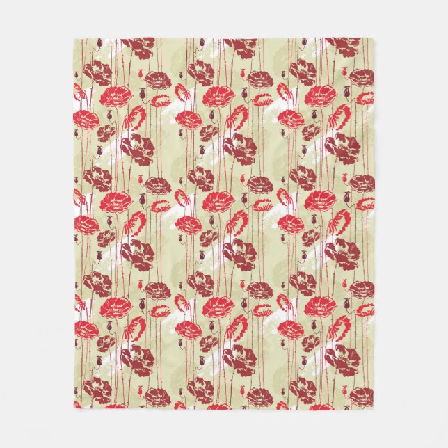 Abstrakt elegansblommönster 2 fleecefilt (Framsidan)