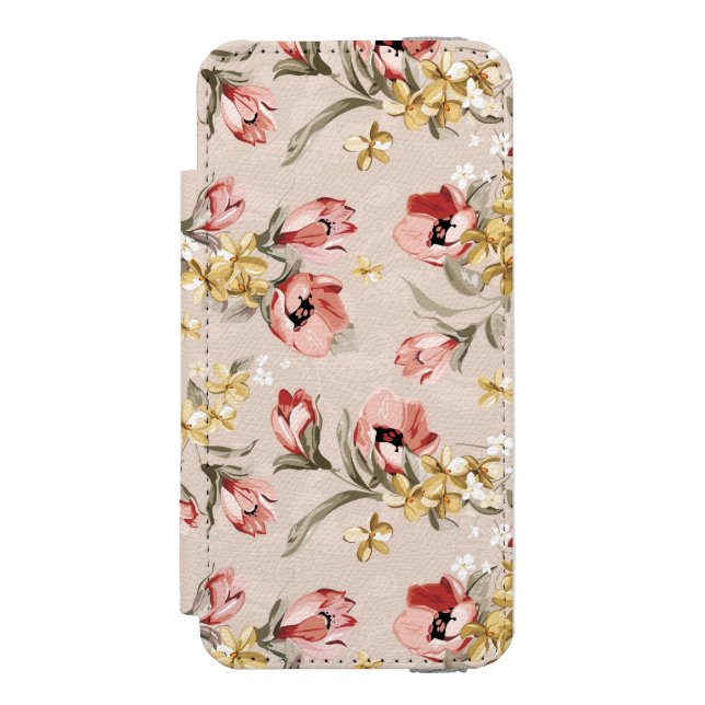Abstrakt elegansblommönster 3 incipio iPhone wallet skal (Folio Framsidan)